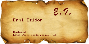 Erni Izidor névjegykártya